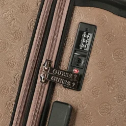 Guess Hartgepäck|4-Rollen Koffer<Wilder 4 Rollen Trolley 64 cm mit Dehnfalte dark oak