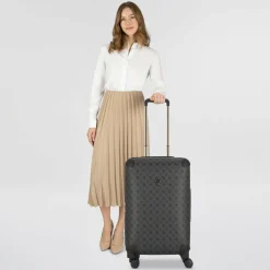 Guess 4-Rollen Koffer|Hartgepäck<Wilder 4 Rollen Trolley 64 cm mit Dehnfalte charcoal
