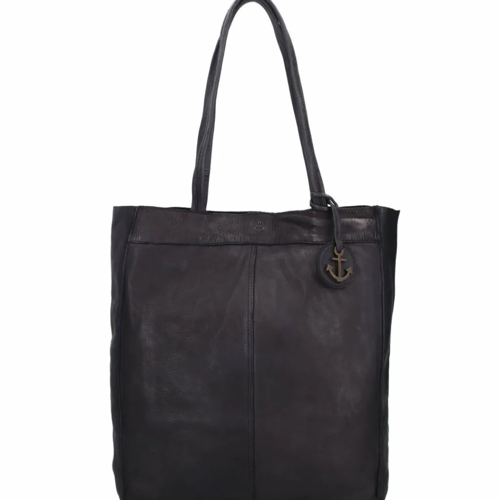 Sale Harbour 2nd Anchor Love Elbe 1 Shopper Tasche Leder 29 cm dark ash