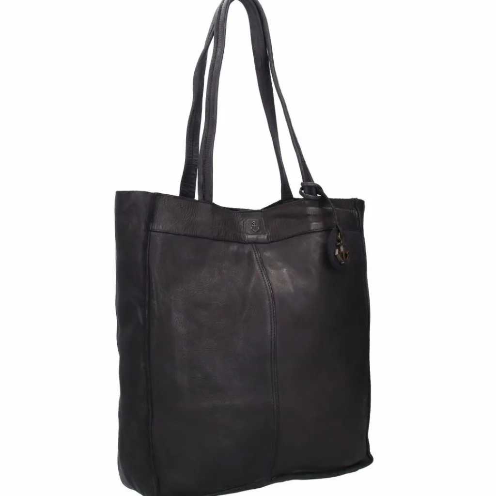 Sale Harbour 2nd Anchor Love Elbe 1 Shopper Tasche Leder 29 cm dark ash