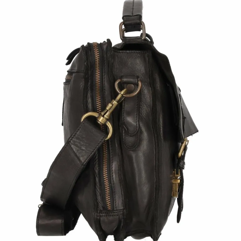 Sale Harbour 2nd Cool Casual Bodil Aktentasche Leder 35 cm Laptopfach dark ash