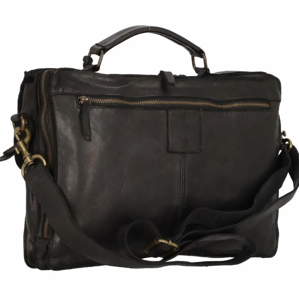 Sale Harbour 2nd Cool Casual Bodil Aktentasche Leder 35 cm Laptopfach dark ash