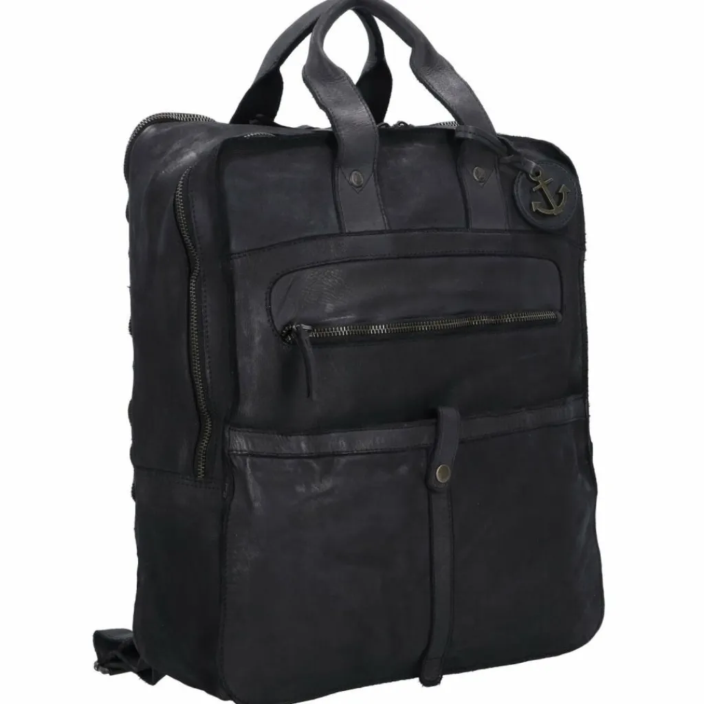 Outlet Harbour 2nd Cool Casual Jonas Rucksack Leder 42,5 cm Laptopfach dark ash