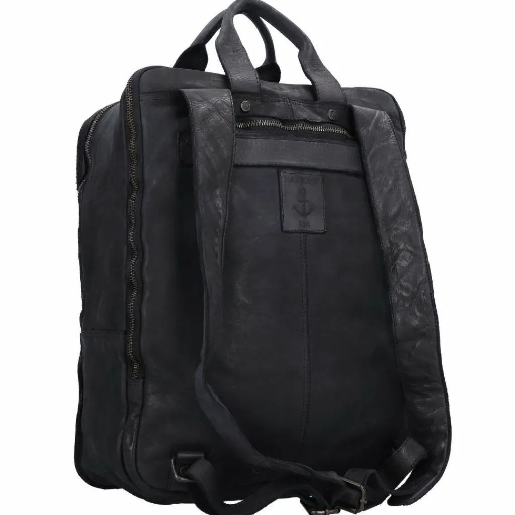 Outlet Harbour 2nd Cool Casual Jonas Rucksack Leder 42,5 cm Laptopfach dark ash