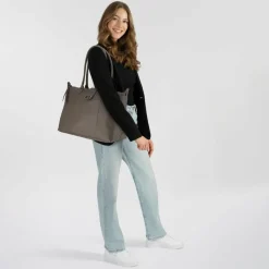 Harbour 2nd Shopper|Schultertaschen<Just Pure Malin Shopper Tasche Leder 40 cm dusty taupe