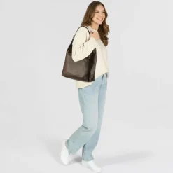 Harbour 2nd Schultertaschen<Kiana Schultertasche Leder 37 cm chocolate brown