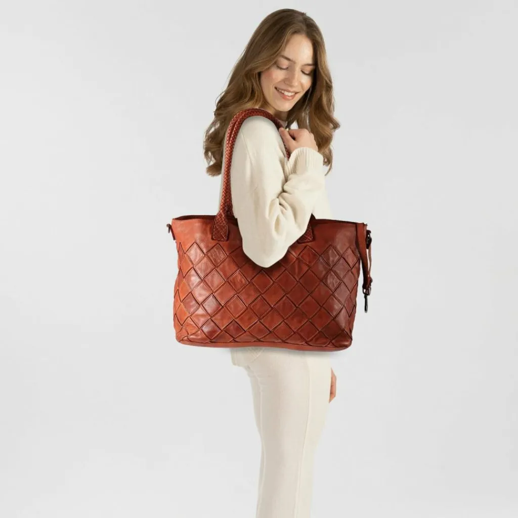 Best Harbour 2nd Leontina Schultertasche Leder 40 cm charming cognac