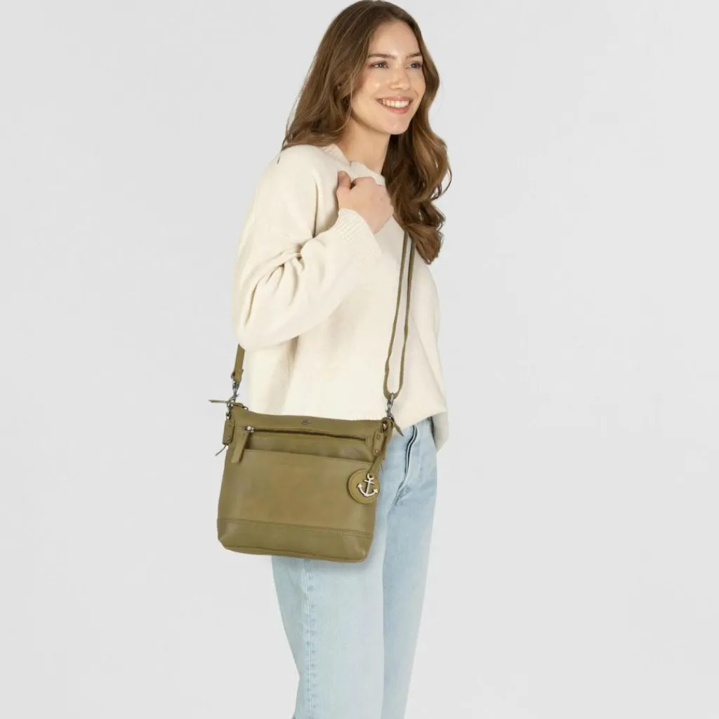 Hot Harbour 2nd Soft Weaving Umhängetasche Leder 25 cm mild pistachio