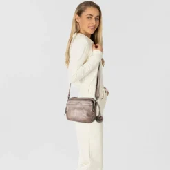 Harbour 2nd Umhängetaschen<Thalea Umhängetasche Leder 23 cm dusty taupe