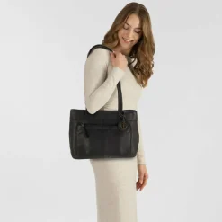 Harbour 2nd Shopper<Urban Poets Zea Shopper Tasche Leder 33 cm dark ash