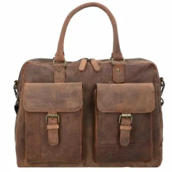 Harold's Antic Collection Aktentasche Leder 40cm Laptopfach