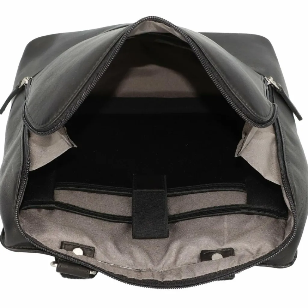 Harold's Lederrucksäcke|Business-Rucksäcke<Campo Rucksack Leder 35 cm Laptopfach schwarz