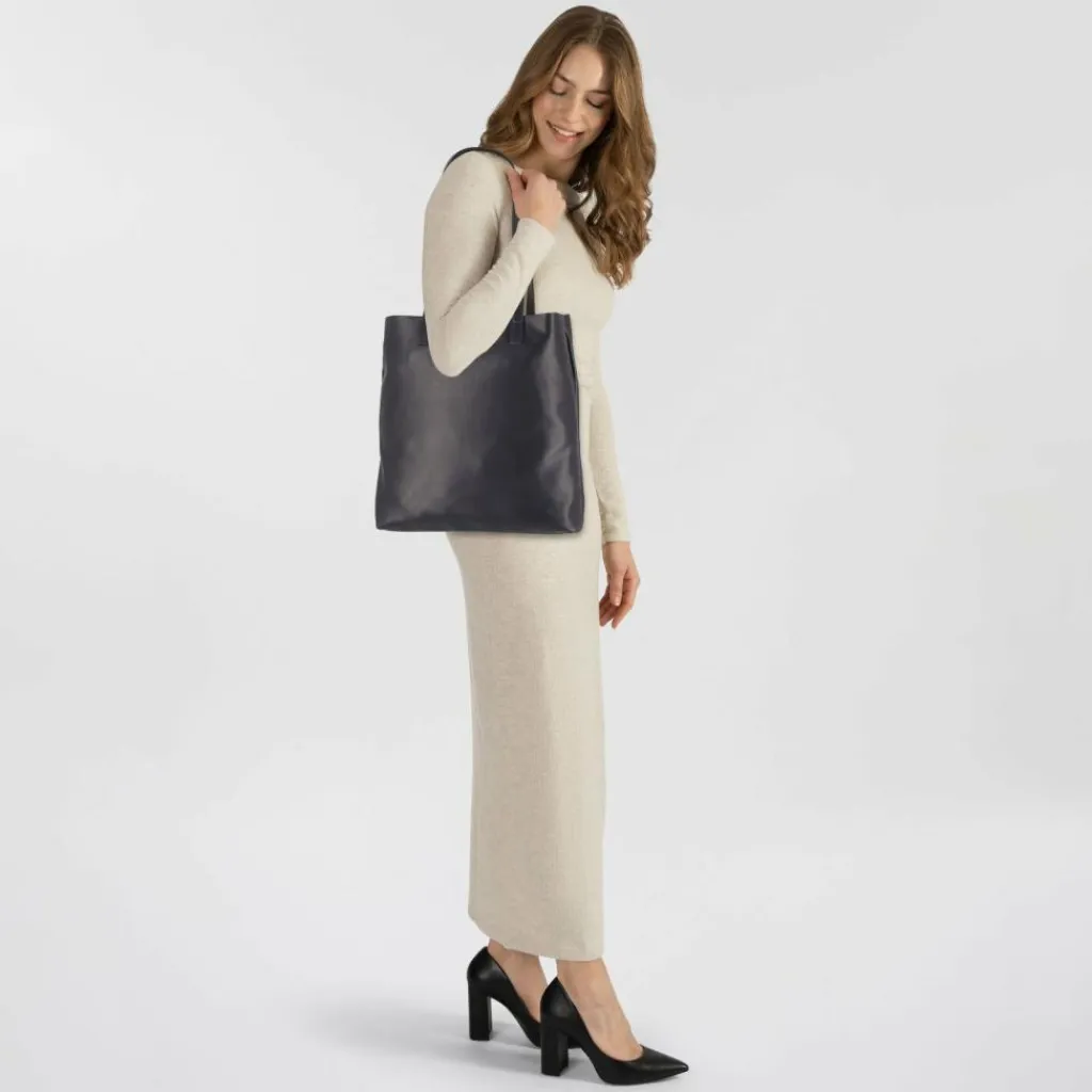 Harold's Henkeltaschen|Schultertaschen<Caugio Schultertasche Leder 33 cm dunkelblau