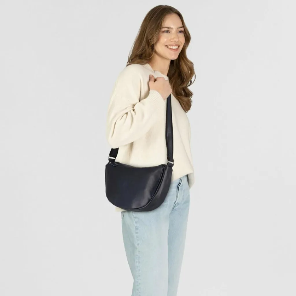 Hot Harold's Caugio Umhängetasche Leder 36 cm dunkelblau