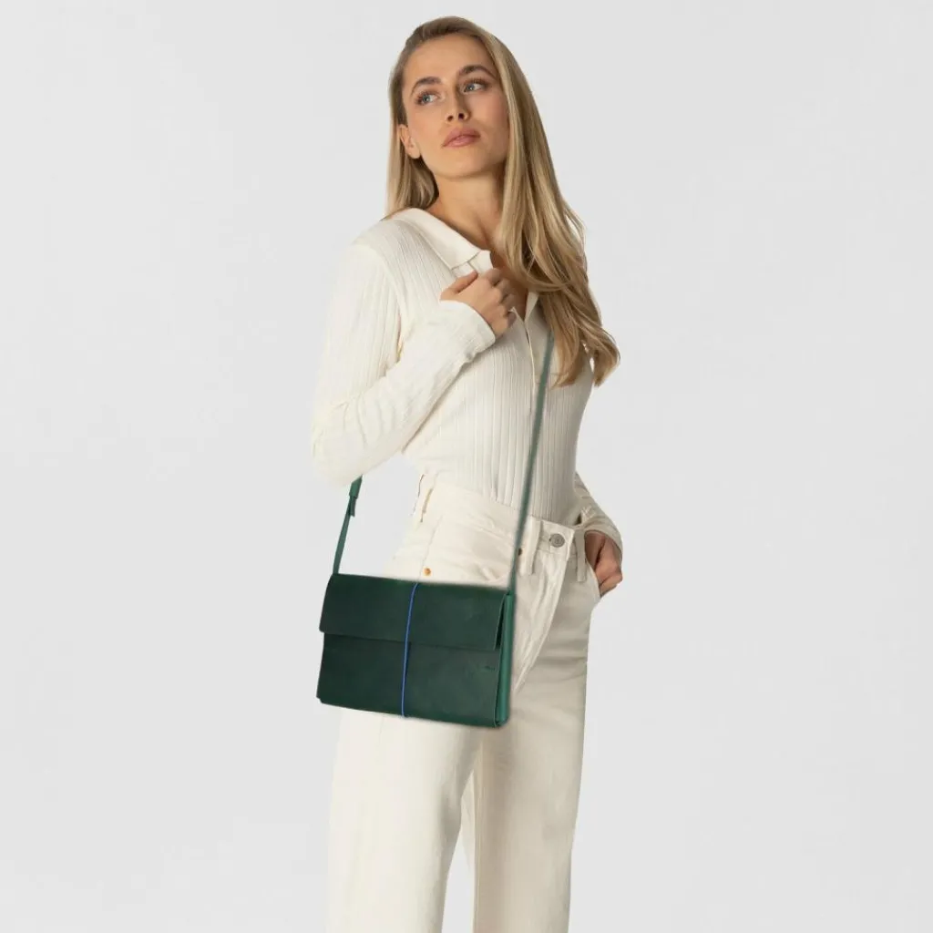 Harold's Keeper Clutch Tasche Leder 26 cm gruen