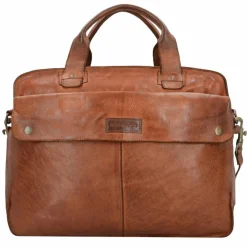 New Harold's Saddle Aktentasche Leder 41 cm Laptopfach cognac
