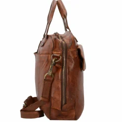 New Harold's Saddle Aktentasche Leder 41 cm Laptopfach cognac