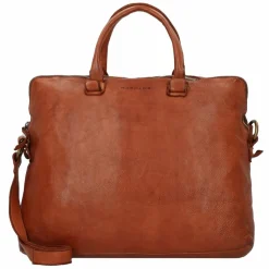 New Harold's Submarine Handtasche Leder 38 cm Laptopfach cognac