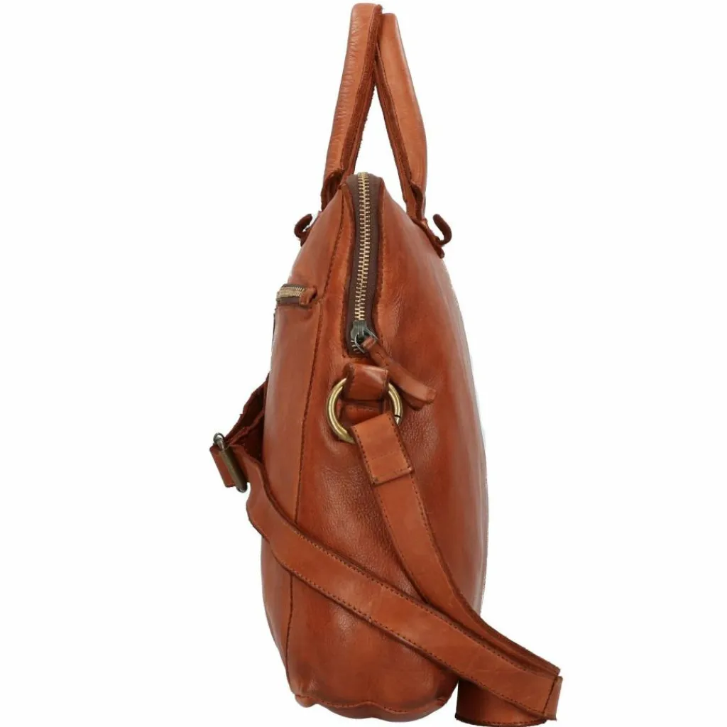 New Harold's Submarine Handtasche Leder 38 cm Laptopfach cognac
