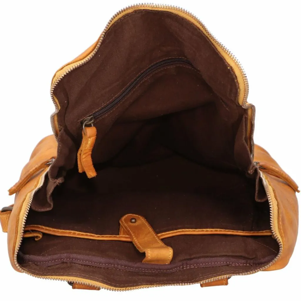 Harold's Lederrucksäcke|Daypacks<Submarine Rucksack Leder 32 cm Laptopfach gelbg