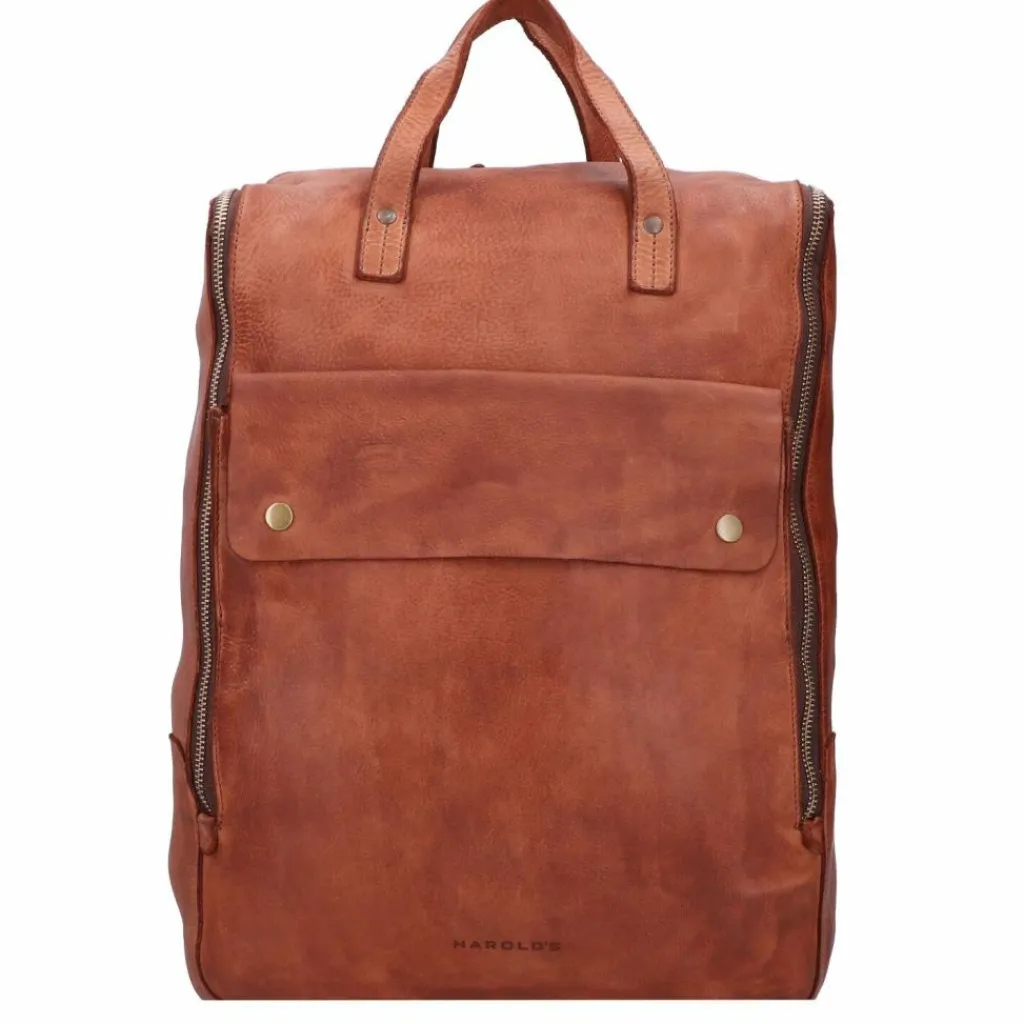 Harold's Lederrucksäcke|Business-Rucksäcke<Submarine Rucksack Leder 37 cm Laptopfach cognac