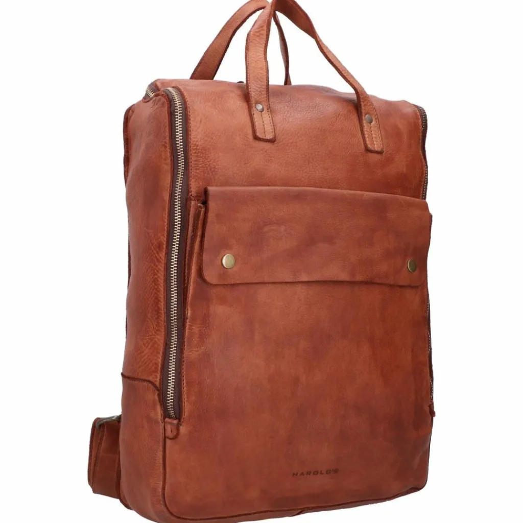 Harold's Lederrucksäcke|Business-Rucksäcke<Submarine Rucksack Leder 37 cm Laptopfach cognac