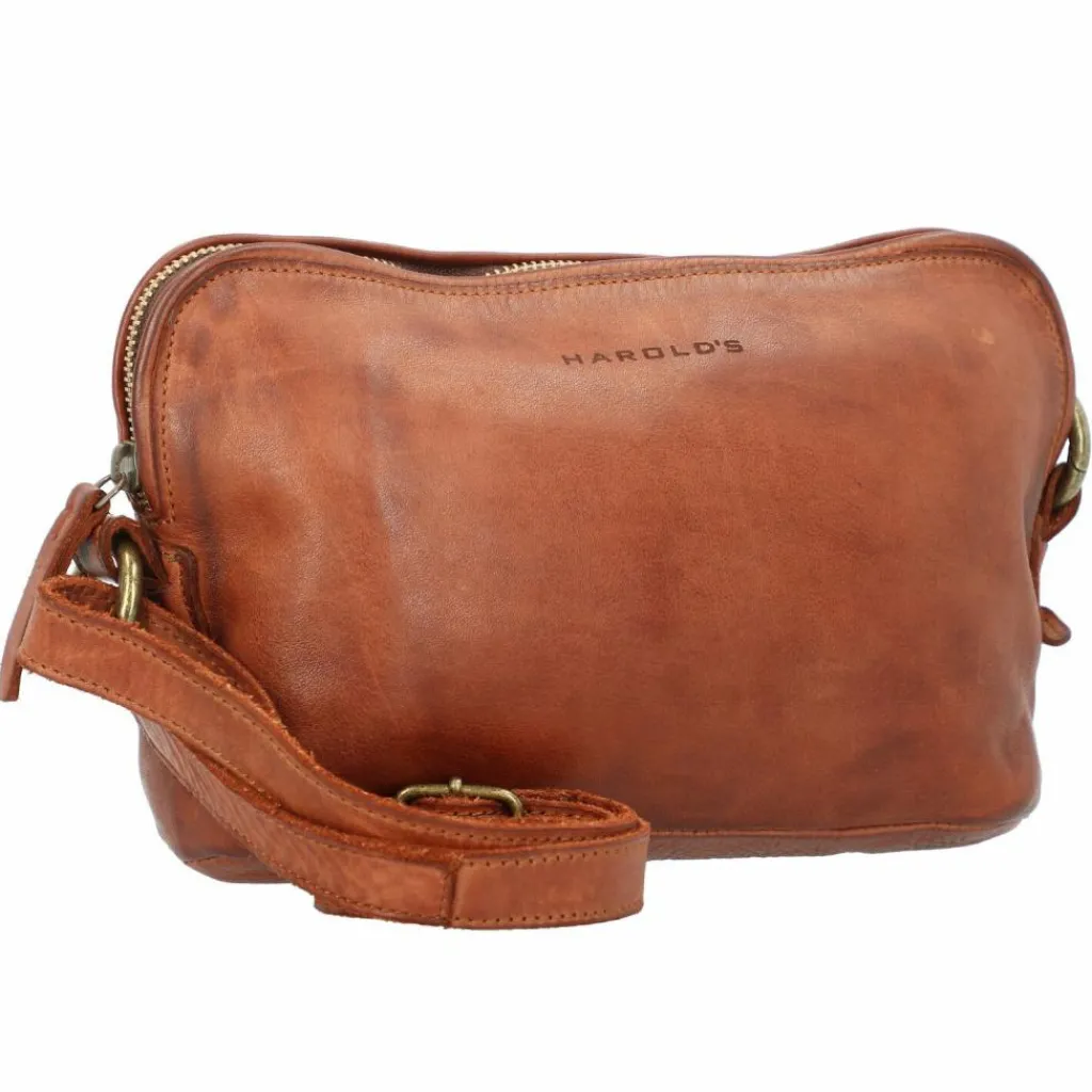 New Harold's Submarine Umhängetasche Leder 26 cm cognac