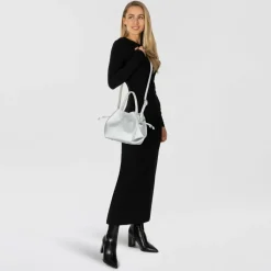 Hey Marly Beuteltaschen|Umhängetaschen<Cool Companion Beuteltasche Leder 28 cm silver