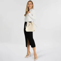 Hey Marly Cool Companion Beuteltasche M Leder 38 cm crema