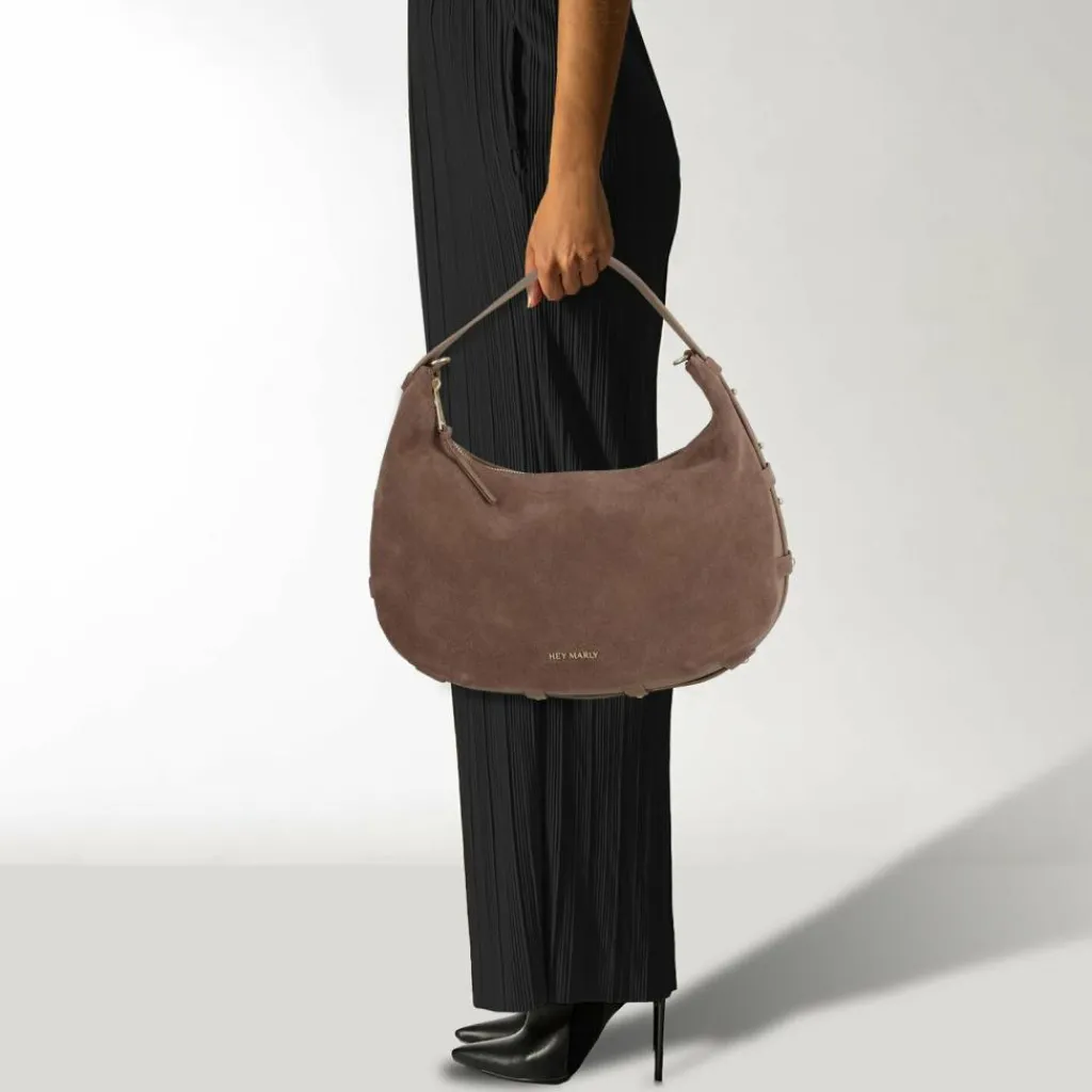 Online Hey Marly Lifetime Sister Suede Schultertasche M Leder 35.5 cm mocha
