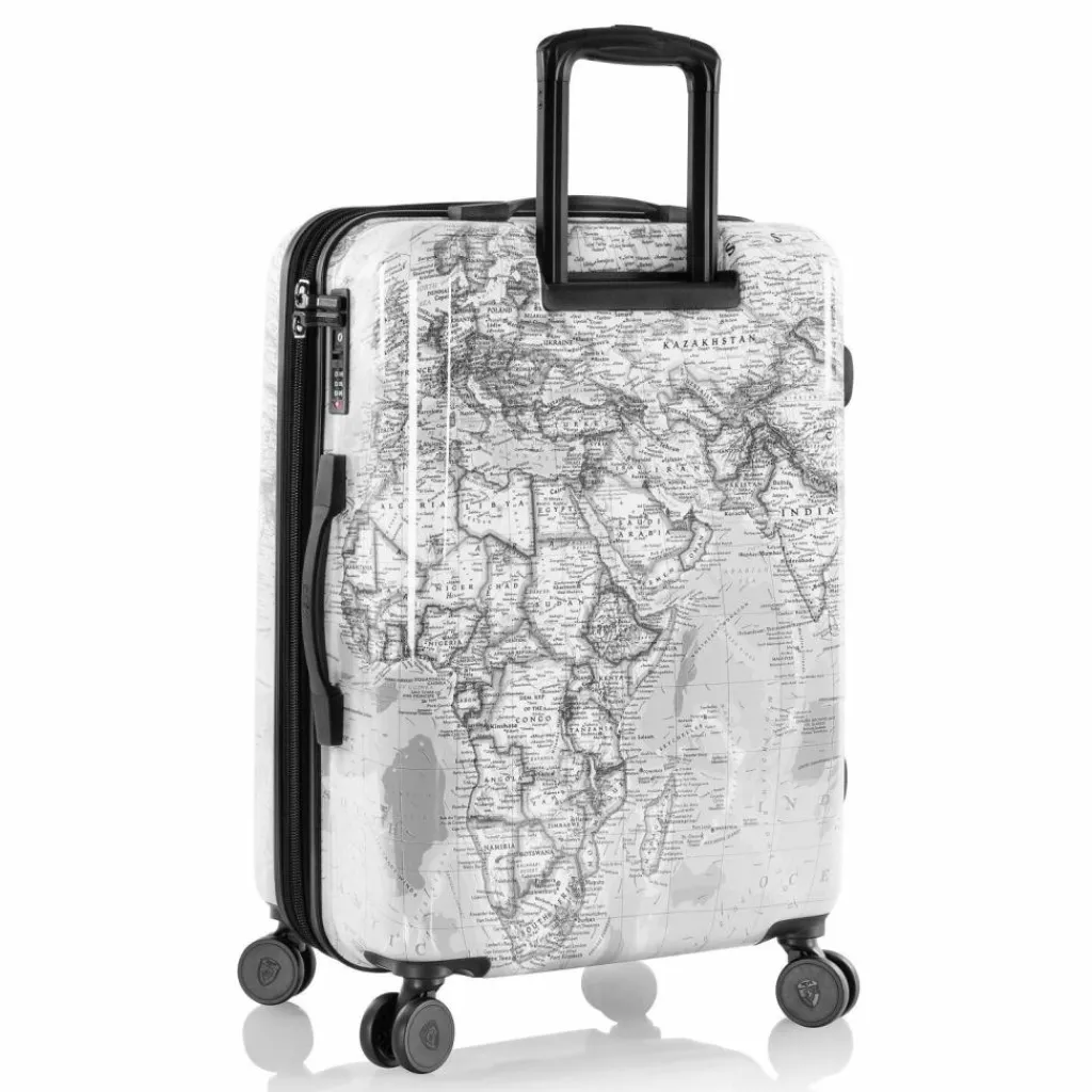 Online Heys Black Camo 4 Rollen Kofferset 3-teilig mit Dehnfalte black-white world map