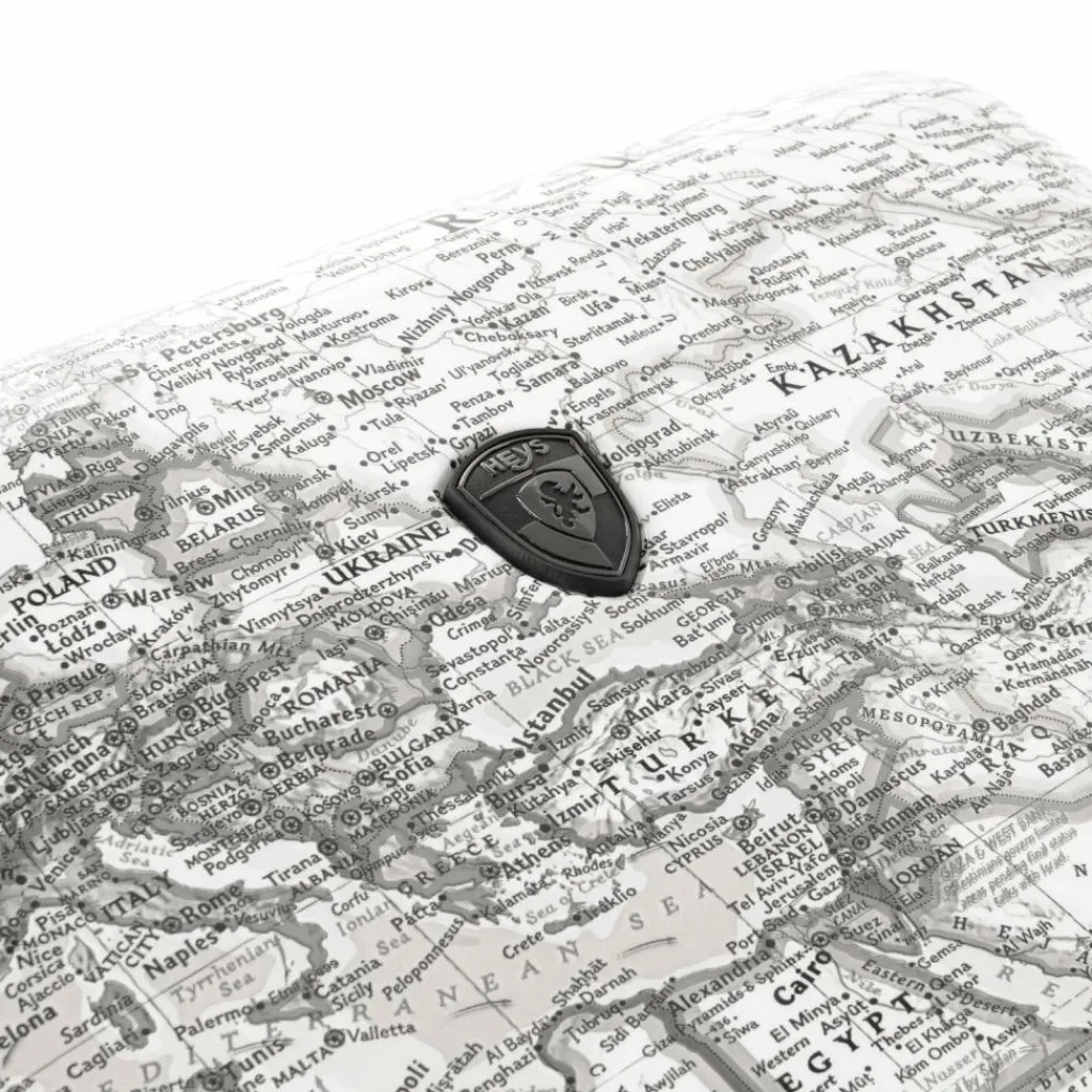 Online Heys Black Camo 4 Rollen Kofferset 3-teilig mit Dehnfalte black-white world map