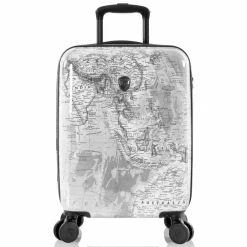 Heys Hartgepäck Kabinengepäck|4-Rollen Kabinentrolleys<Black Camo 4 Rollen Kabinentrolley S 53 cm mit Dehnfalte black-white world map