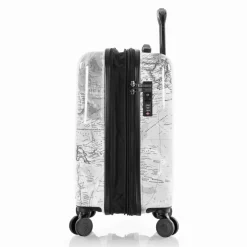 Heys Hartgepäck Kabinengepäck|4-Rollen Kabinentrolleys<Black Camo 4 Rollen Kabinentrolley S 53 cm mit Dehnfalte black-white world map