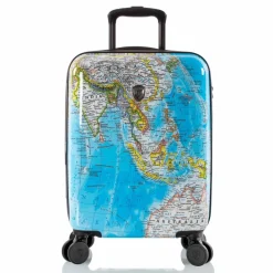 Heys Hartgepäck Kabinengepäck|4-Rollen Kabinentrolleys<Black Camo 4 Rollen Kabinentrolley S 53 cm mit Dehnfalte world map