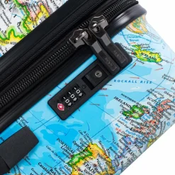 Heys Hartgepäck Kabinengepäck|4-Rollen Kabinentrolleys<Black Camo 4 Rollen Kabinentrolley S 53 cm mit Dehnfalte world map