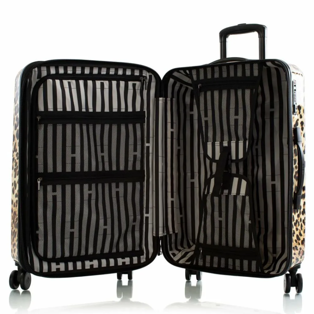 New Heys Black Camo 4 Rollen Trolley M 66 cm mit Dehnfalte brown leopard