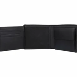 Hugo Herrengeldbörsen Querformat<Subway Trifold Geldbörse Leder 11 cm black