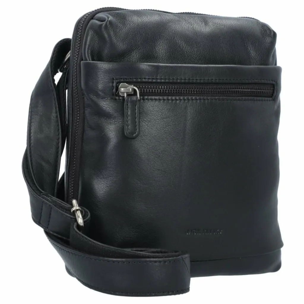 Jack Kinsky Brisbane Umhängetasche Leder 22 cm schwarz