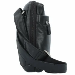 Jack Kinsky Brisbane Umhängetasche Leder 22 cm schwarz