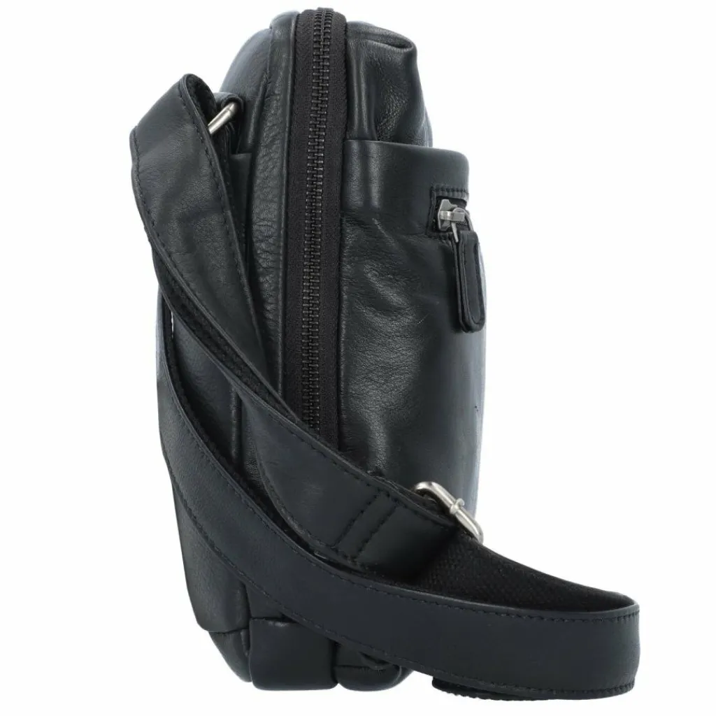 Jack Kinsky Brisbane Umhängetasche Leder 22 cm schwarz