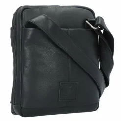 Jack Kinsky Brisbane Umhängetasche Leder 22 cm schwarz