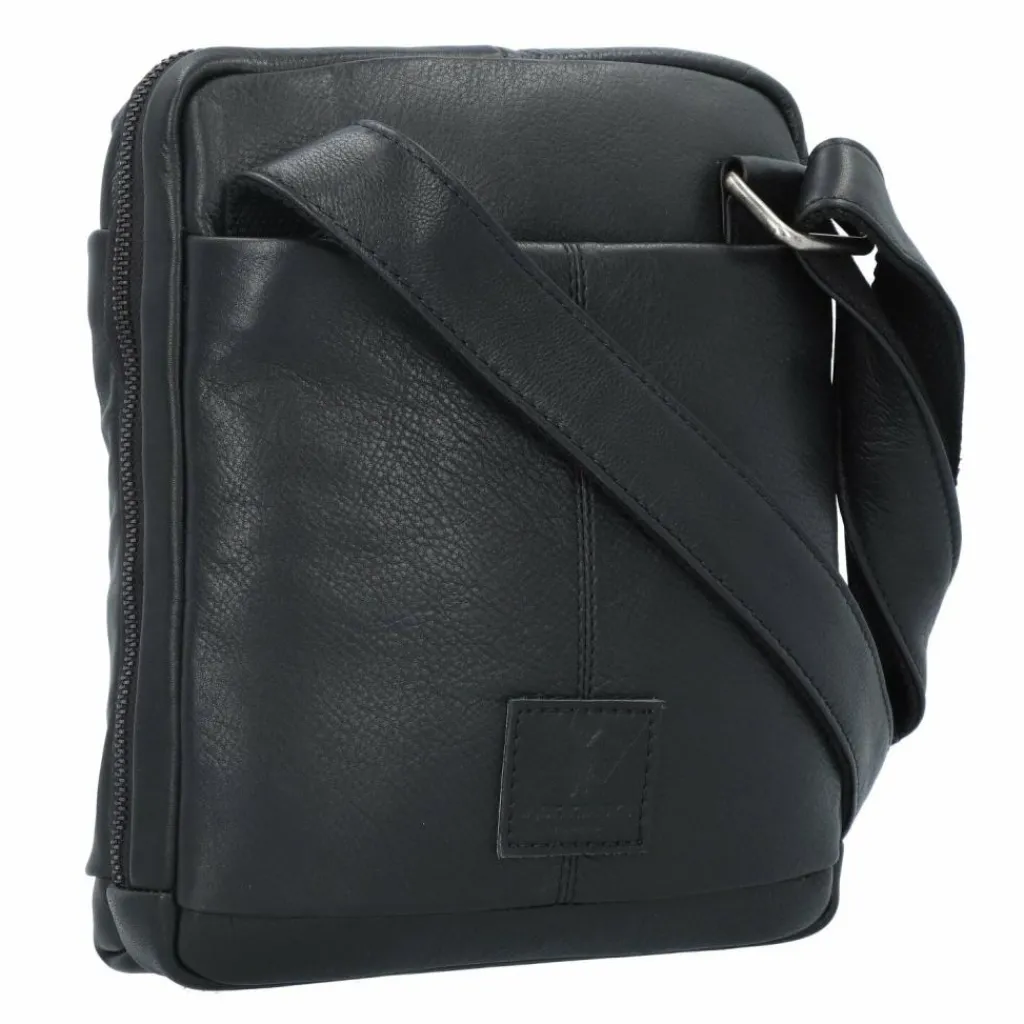 Jack Kinsky Brisbane Umhängetasche Leder 22 cm schwarz