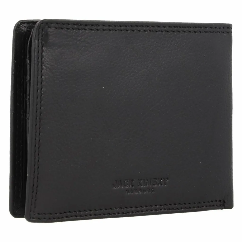 Jack Kinsky Herrengeldbörsen Querformat<Montreal Geldbörse RFID Schutz Leder 12 cm schwarz