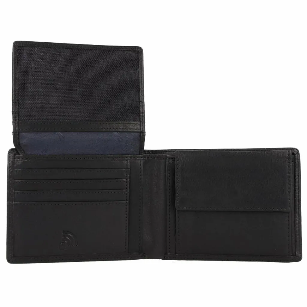 Jack Kinsky Herrengeldbörsen Querformat<Montreal Geldbörse RFID Schutz Leder 12 cm schwarz