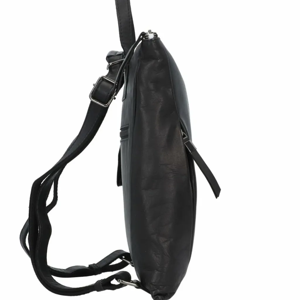 Jack Kinsky Lederrucksäcke|City Rucksäcke<Nelson 4 City Rucksack Leder 32 cm schwarz