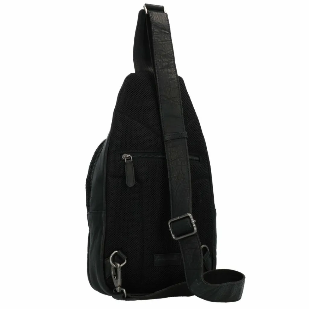 Jack Kinsky Umhängetaschen<Porto 12 Umhängetasche Leder 38 cm schwarz