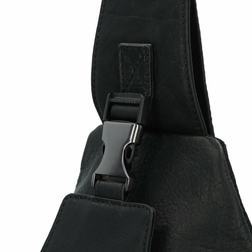 Jack Kinsky Umhängetaschen<Porto 12 Umhängetasche Leder 38 cm schwarz