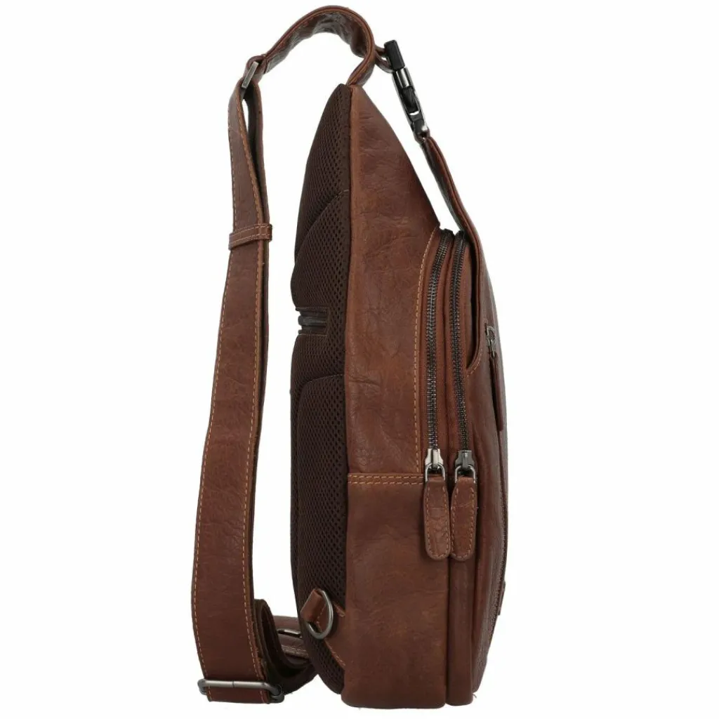 New Jack Kinsky Porto 12 Umhängetasche Leder 38 cm cognac