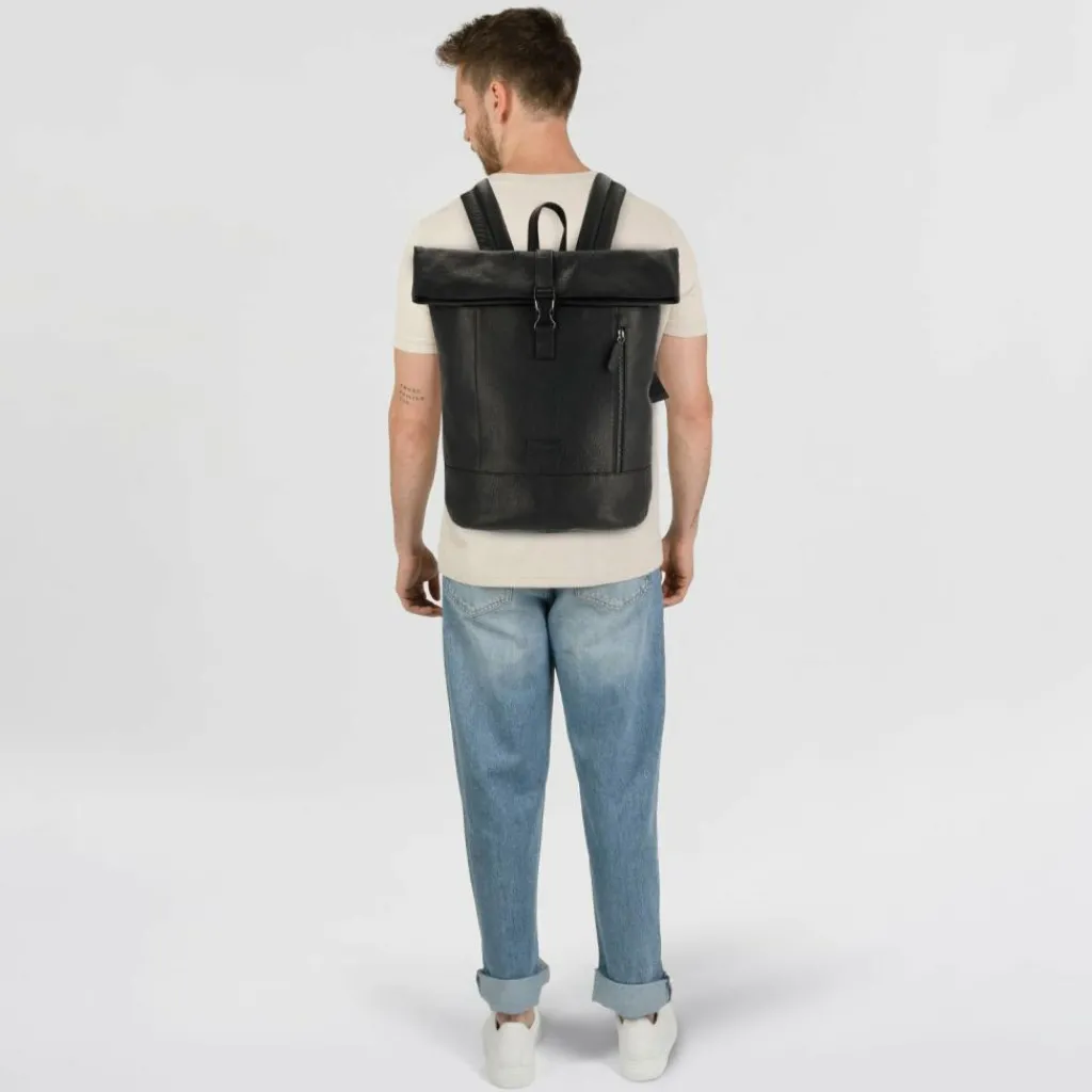 Jack Kinsky Lederrucksäcke|Daypacks<Porto Daypack Leder 43 cm Laptopfach schwarz